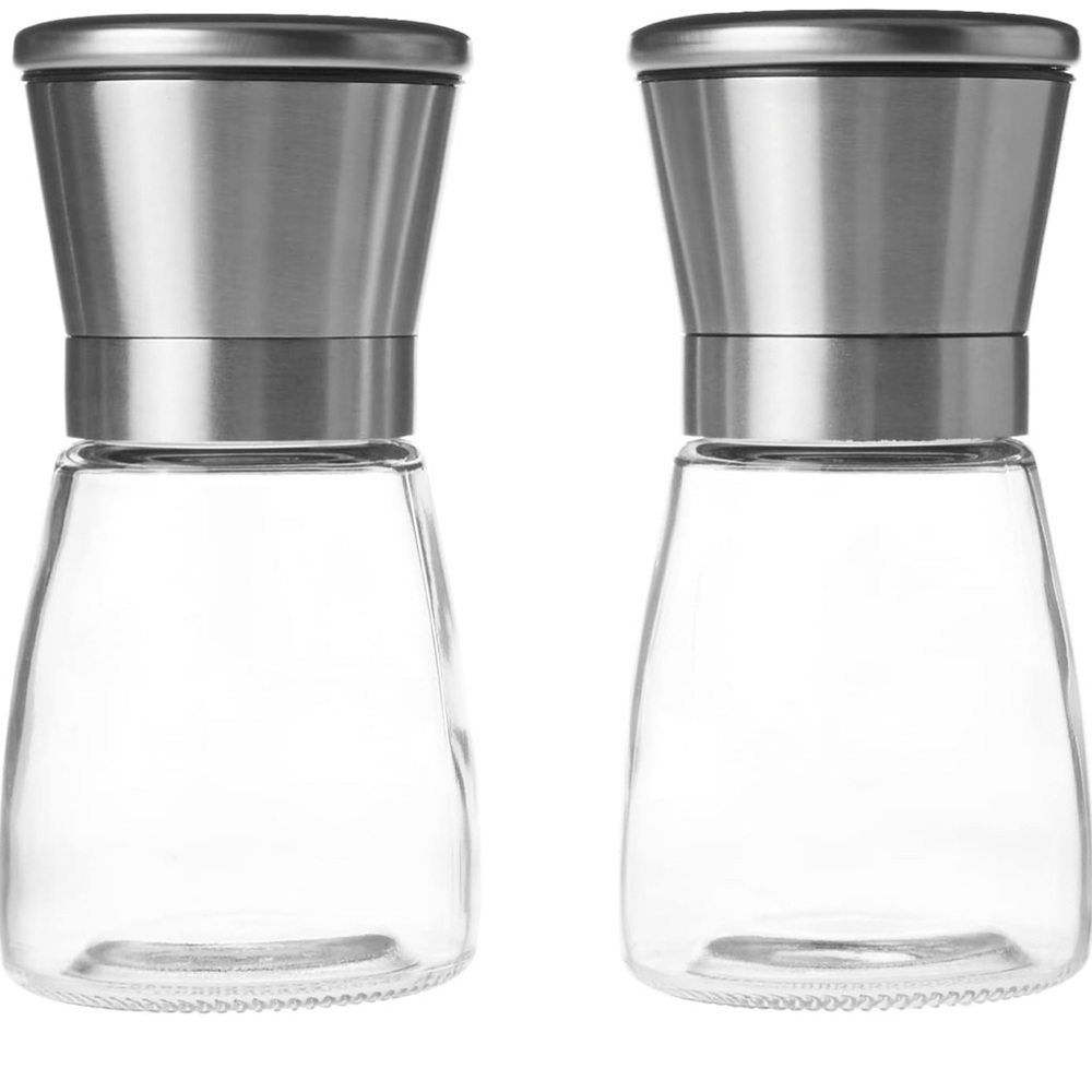 New! Unused! Adjustable Salt and Pepper Grinders, 5.5oz capacity, Set of 2, Shor